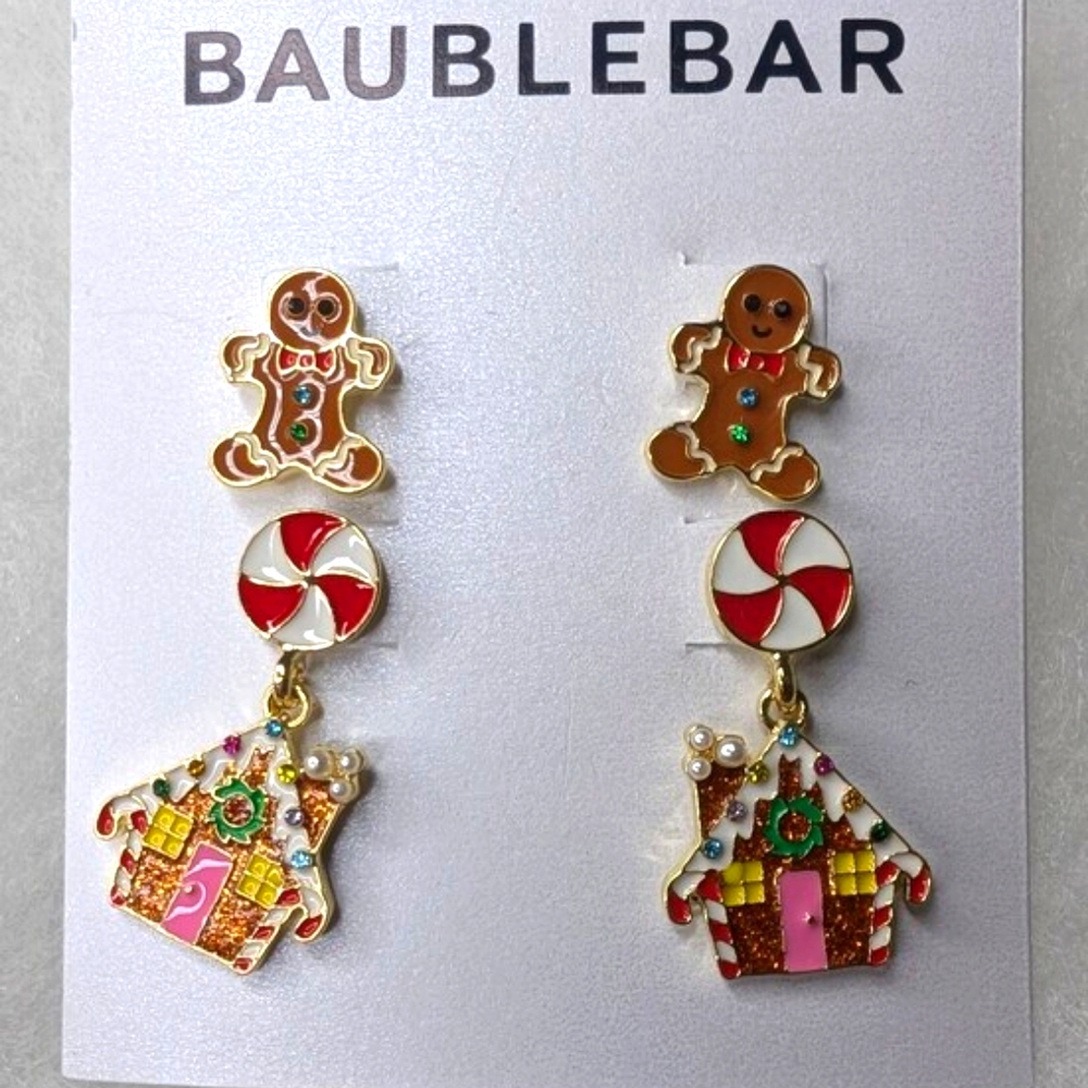 BaubleBar Gingerbread & Candy House Drop Earrings - Multicolor